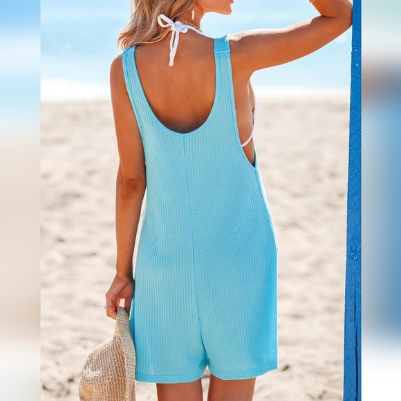 NWT = Cupshe Blue Romper - Size Medium - Picture 3 of 6